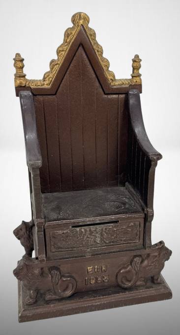 Cast Iron St. Edward's Chair Replica Bank