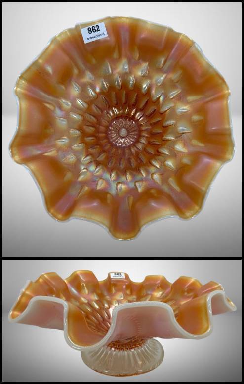 Dugan Carnival Glass "&tilde;Raindrops' Bowl