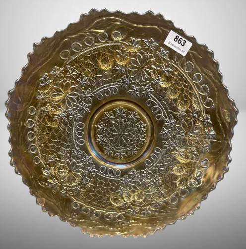 Fenton Carnival Glass Leaf Chain Plate