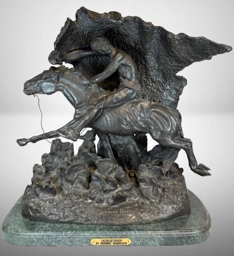 Frederic Remington "Horsethief' Bronze Sculpture