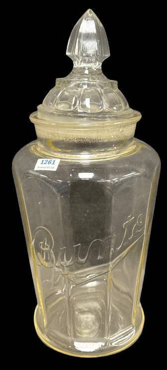 Apothecary Glass Jar with Embossed Script and Lid