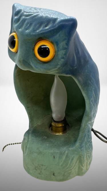 Van Briggle Pottery Owl Lamp