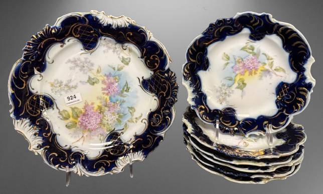 7 pc. Porcelain Cake Set With Floral Design