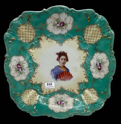 Hand-Painted Porcelain Plate w/ Portrait