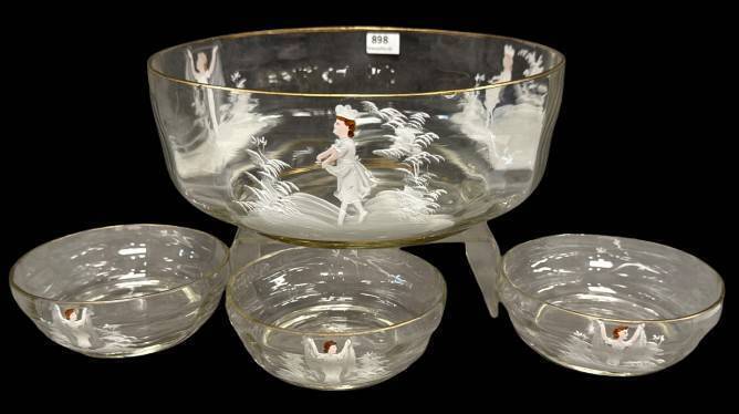 Hand-Painted Glass Berry Bowl Set