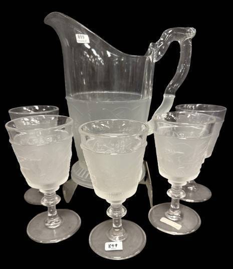 EAPG Westward Ho Pitcher and Goblet Set