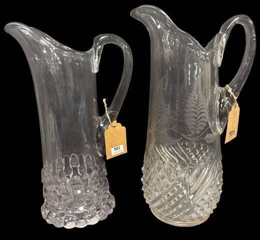 Early American Pattern Glass Tankard Pitchers