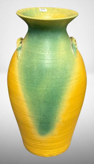 Art Pottery Floor Vase with Dbl. Handles