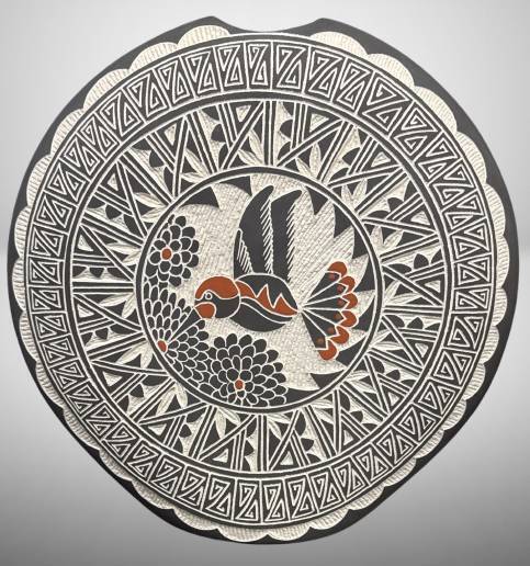 Handmade Acoma Pottery with Bird Motif