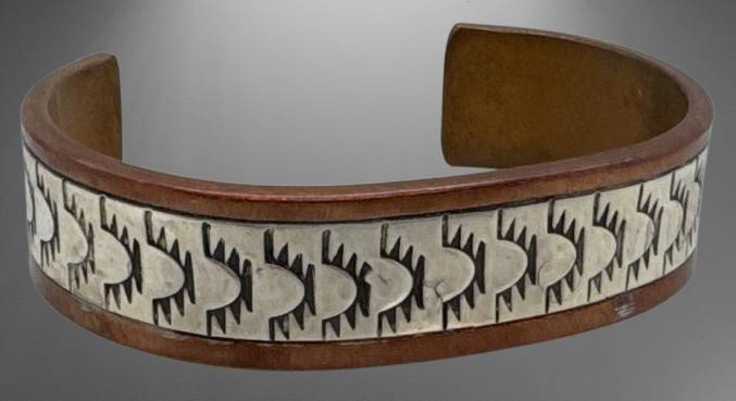 Handmade Navajo Copper and Silver Cuff Bracelet