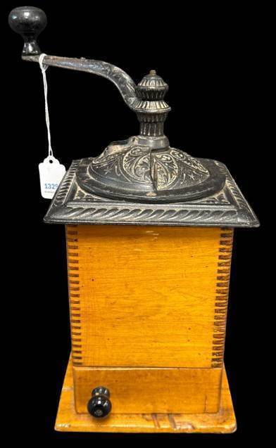 Cast Iron and Wood Coffee Grinder