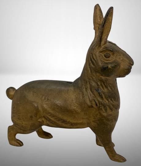 Cast Iron Rabbit-Form Still Bank