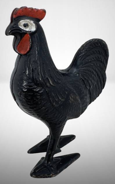 Cast Iron Rooster Coin Bank