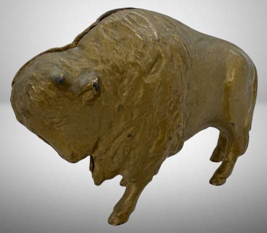 Cast Iron Buffalo Still Bank