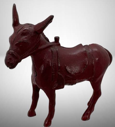 Cast Iron Donkey Coin Bank Figurine