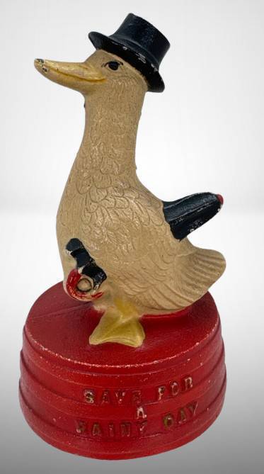 Hubley Cast Iron Duck Coin Bank