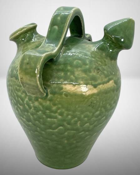Green Stoneware Monkey Jug by Sid Luck