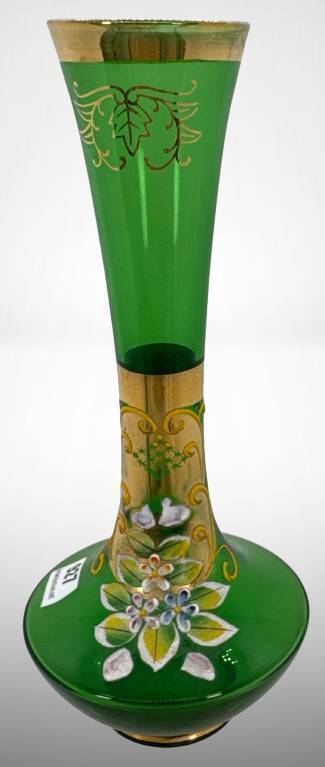 Bohemian Emerald Green Vase