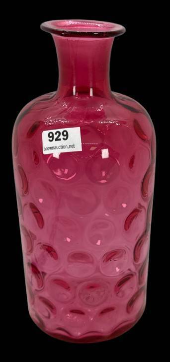 Cranberry Fenton Thumbprint Glass Decanter