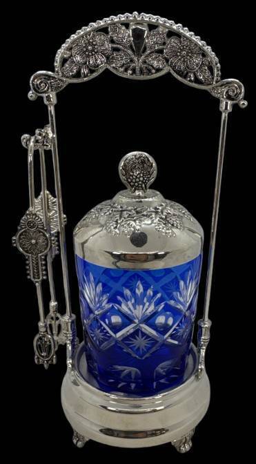 Victorian Pickle Castor W/tongs
