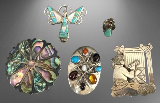 Sterling Silver and Inlay Jewelry Lot