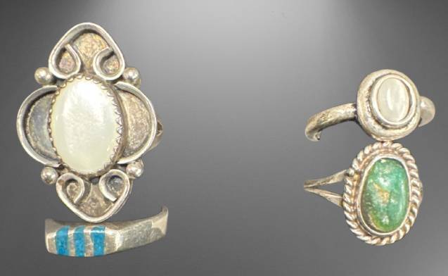 Four Sterling Silver Rings