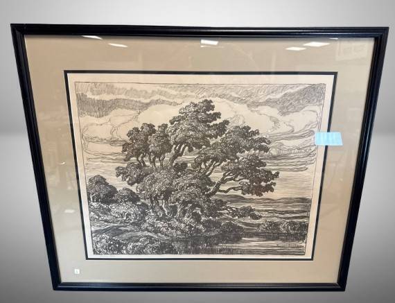 Birger Sandzen Lithograph Meadow Pond