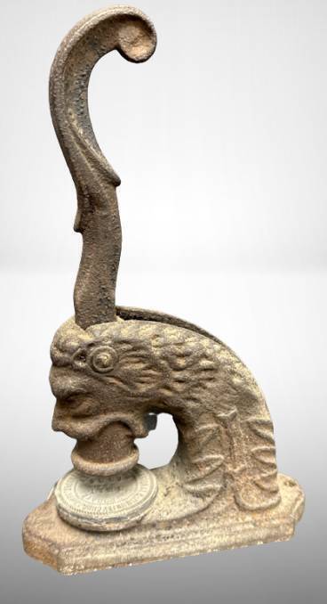 1924 Dragon-Style Cast Iron Seal Press