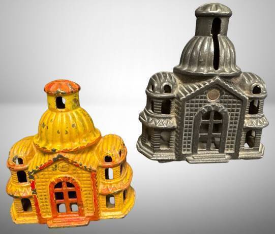 Pair of Cast Iron Building Still Banks