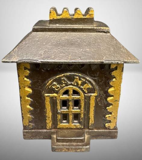 Antique Cast Iron Still Bank Building Design