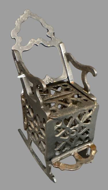 CJ Manning Cast Iron Puzzle Rocking Chair Bank