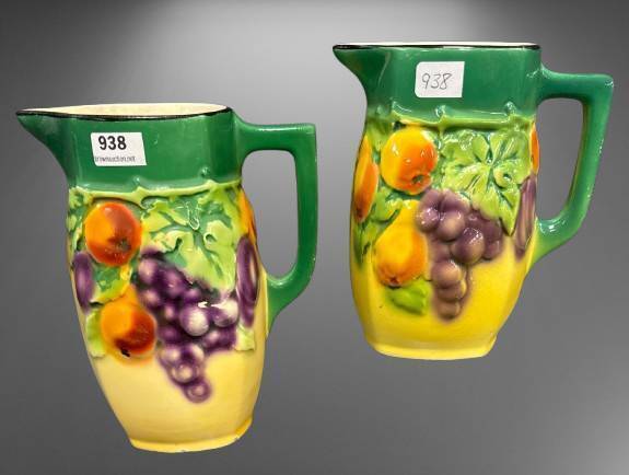 Czech Hand-Painted Ceramic Pitchers