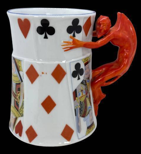 Royal Bayreuth Devil and Cards Mug