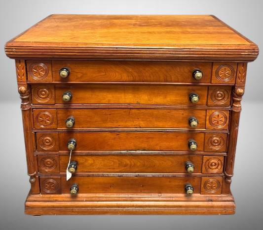 Refinished 6-Drawer Spool Cabinet