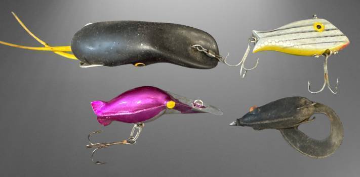 Five Vintage Fishing Lures