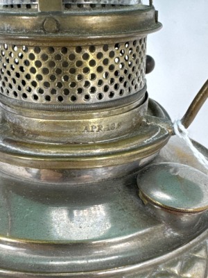 Jr. Rochester Brass Oil Lamp with Green Shade - 4