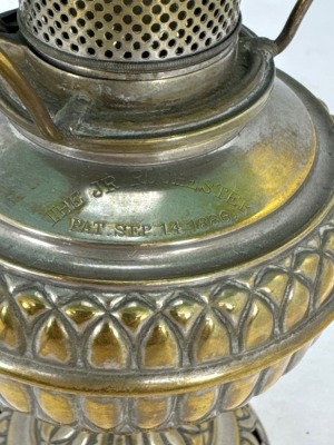Jr. Rochester Brass Oil Lamp with Green Shade - 7