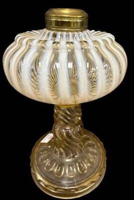 Stripe Opalescent Kerosene Stand Lamp Base