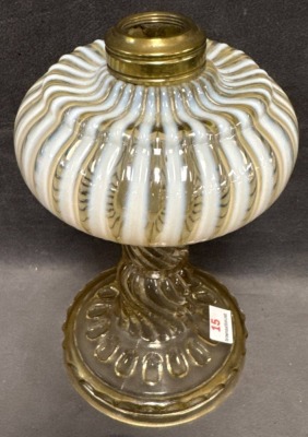 Stripe Opalescent Kerosene Stand Lamp Base - 3