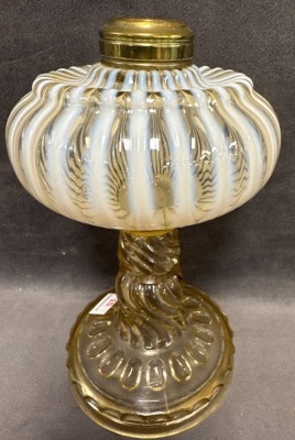 Stripe Opalescent Kerosene Stand Lamp Base - 5