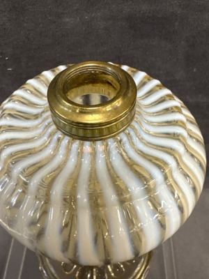 Stripe Opalescent Kerosene Stand Lamp Base - 6