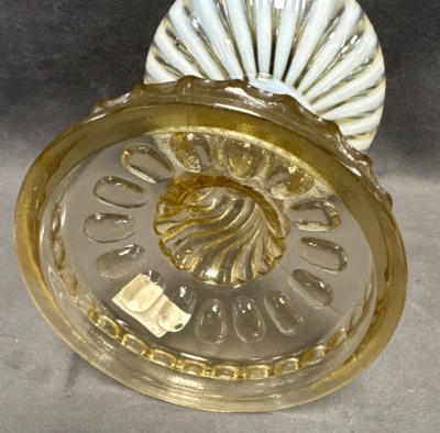 Stripe Opalescent Kerosene Stand Lamp Base - 7