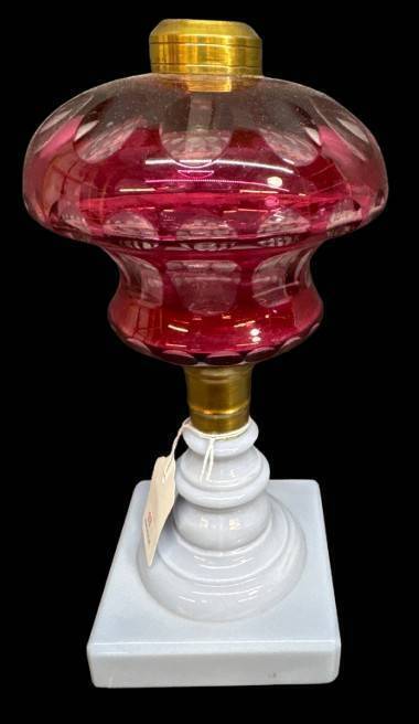 Ruby Cut-to-Clear Kerosene Stand Lamp Base
