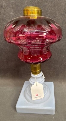 Ruby Cut-to-Clear Kerosene Stand Lamp Base - 2