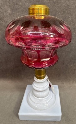 Ruby Cut-to-Clear Kerosene Stand Lamp Base - 3