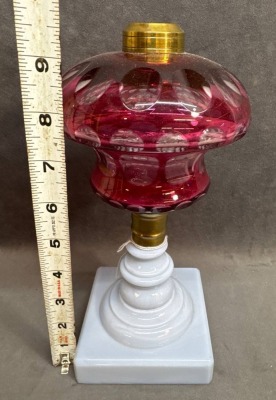 Ruby Cut-to-Clear Kerosene Stand Lamp Base - 4
