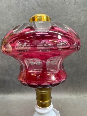 Ruby Cut-to-Clear Kerosene Stand Lamp Base - 7