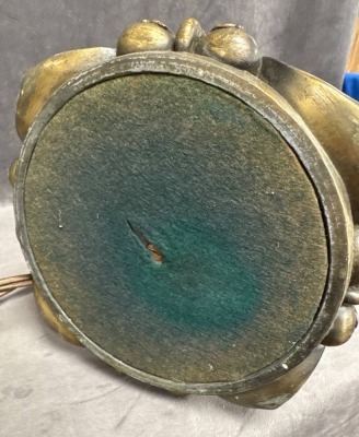 Reverse-Painted Glass Table Lamp "&ldquo; Tiffany-Style Base - 15