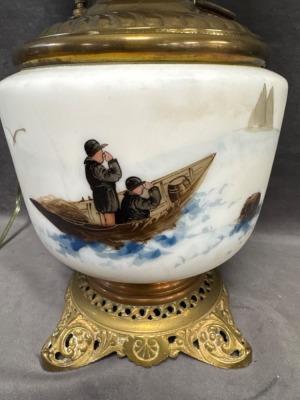 Mt. Washington Reverse Painted Maritime Lamp - 4