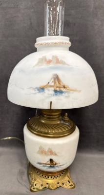 Mt. Washington Reverse Painted Maritime Lamp - 6